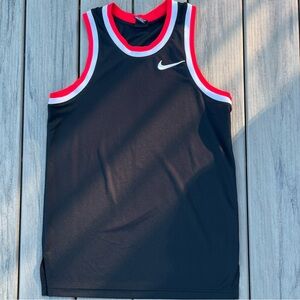 Nike; Classic Black; Lightweight; Tank Top; White & Red Trim; Minor Wear; Size S